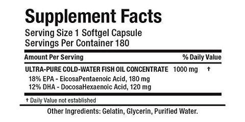 Ômega 3 Ultra-Puro Concentrado de Óleo de Peixe de Água Fria, 180 Cápsulas - ALLMAX Nutrition