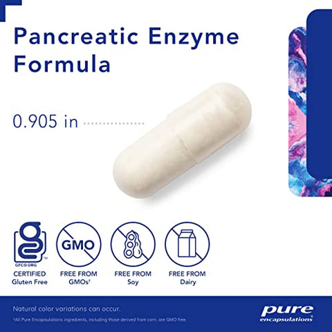 Fórmula de Enzimas Pancreáticas Pure Encapsulations – Enzimas Digestivas para Digestão – Fortalece a Saúde Intestinal* – Cápsulas de Entrega Direcionada – Livre de Glúten