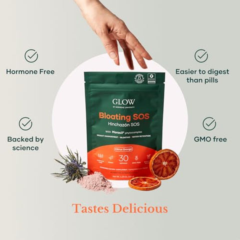 Glow Botanica - Glow Bloating SOS Powder 120g – Alívio de Inchaço para Mulheres com Morosil