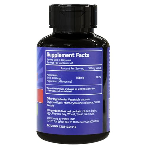 EAZGOO - Suplemento de Magnésio L-Treonina, Mineral Magnésio, 1900mg, 240 Cápsulas