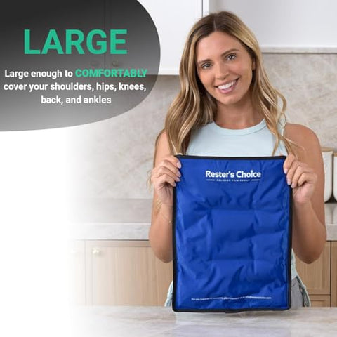 rester's choice - Gel Soft Flexível Reutilizável para Lesões – Grande (28cm x 37cm) para Quadril, Ombro, Joelho, Costas – Compressa Fria Confortável para Inchaço, Hematomas, Cirurgia