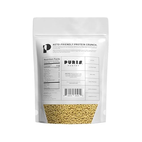 Crisps de Proteína de Ervilha Orgânica, 454g, Isolado de Proteína de Ervilha Orgânica Certificada, Crocante de Proteína Keto, Feito 100% nos EUA, Não-OGM, Sem Glúten, Sem Açúcar, Sem Soja, 18g de Proteína, 7g de - PURIS