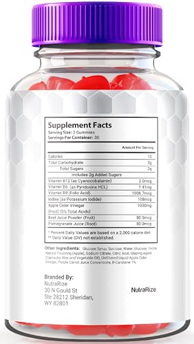 NutraRize - TurboRipped Keto Gummies ACV – Gomitas de Maçã, Suplemento de Vinagre de Maçã, Keto Natural, Premium Plus Gummy (60 Gummies)