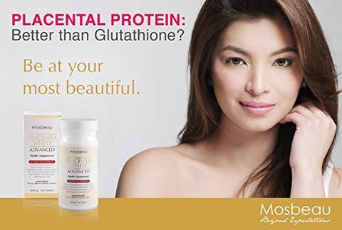Mosbeau - Placenta White Advanced – Suplemento Japonês 2015 Patenteado para Clareamento da Pele – 120 Comprimidos