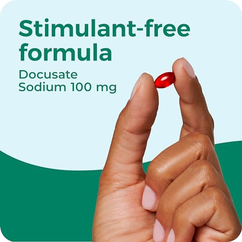 Cápsulas de Gel Líquido Laxante, Alívio Suave da Constipação para Fezes Duras e Secas, Docusato de Sódio 100 mg, 100 Unidades - Dulcolax