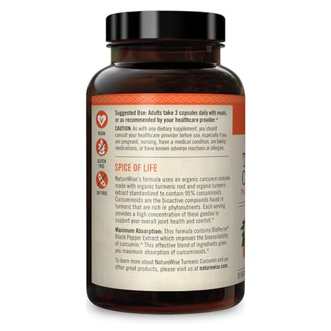 Probióticos para Homens 50 Bilhões UFC NatureWise Curcumina Cúrcuma 95%% Curcuminoides 2250mg Suporte Articular - Garden of Life