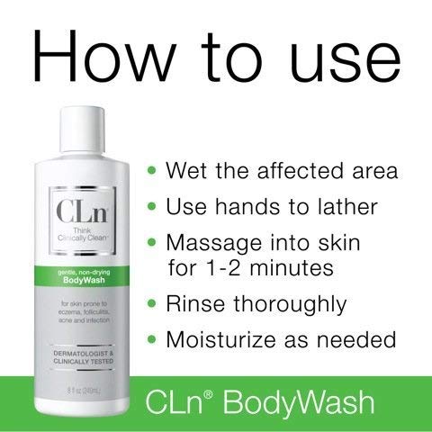 BodyWash – Sabonete Corporal Não Ressecante para Pele Comprometida com Eczema, Dermatite e Irritação – Marca CLn - CLn