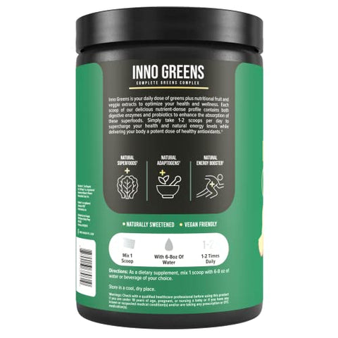 InnoSupps - Inno Greens | 28 Verdes Orgânicos | 500g | Superalimento Natural