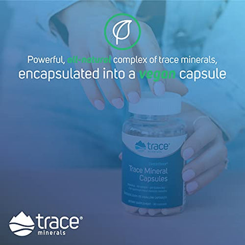 ConcenTrace Cápsulas | Suplemento Diário de Magnésio e Potássio | Vegano Certificado, Não-OGM, Sem Glúten | Sem Sabor | 90 Cápsulas (Pacote de 1) - Trace Minerals