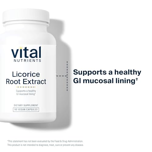 Extrato de Raiz de Alcaçuz – Suporte Imunológico Herbal – Suporte Adrenal – 90 Cápsulas Vegetarianas por Frasco – 400 mg - Vital Nutrients