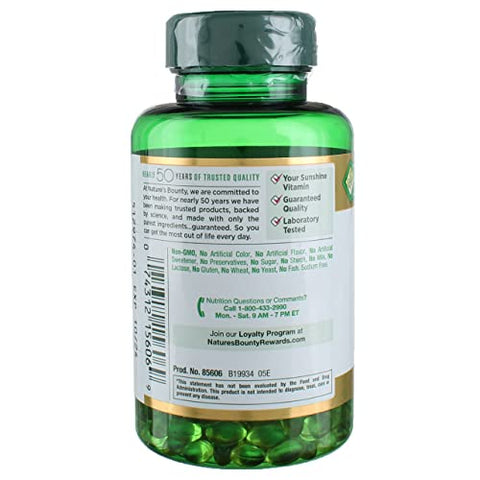 Nature's Bounty - Nature’s Bounty Vitamina D3 25 mcg (1000 UI), 250 Cápsulas (Pacote com 12) – Compre Agora!