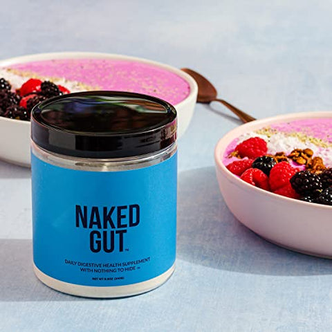 Naked Nutrition - Naked Gut – Pó Natural para Limpeza Intestinal, Suporte Digestivo, Livre de Transgênicos, Soja e Glúten, Vegano e Hipoalergênico, 40 Porções