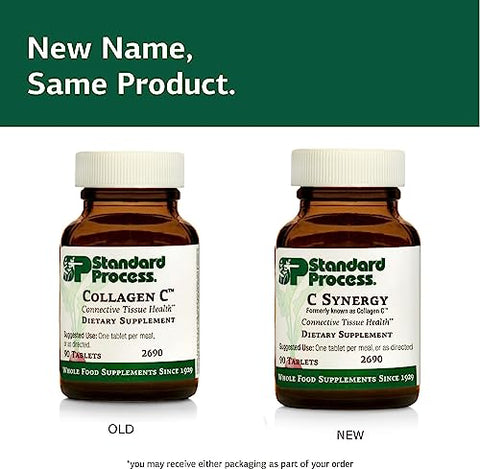Standard Process Inc. - Standard Process C Synergy – Suporte Imunológico e Antioxidante com Echinacea Purpurea, Rose HIPS, Shiitake, Reishi Mushroom Powder, Trigo Sarraceno e Germen de Trigo – 90 Comprimidos