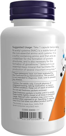 NOW Foods - Now Foods NAC 600 mg – 100 Vcaps 2 Pack: Compre Online | Saúde e Bem-Estar