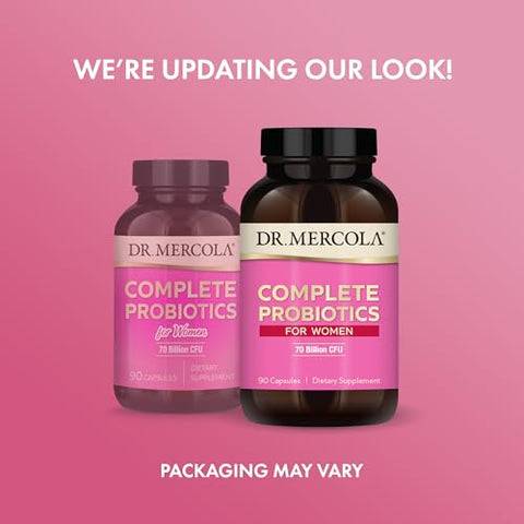 Complete Probióticos para Mulheres 70 Bilhões UFC, 90 Porções (90 Cápsulas), Suplemento Alimentar, Apoia a Saúde Digestiva, Não OGM - Dr. Mercola