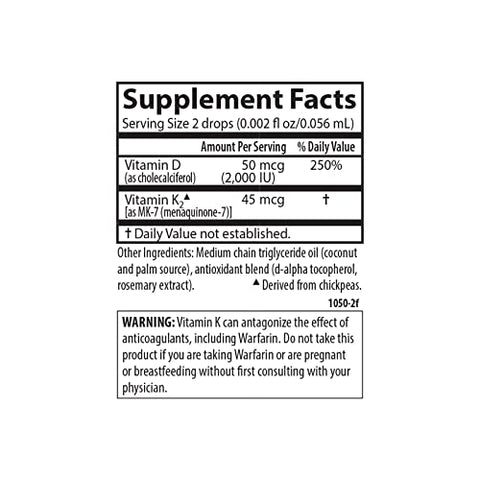 Super Daily D3 K2, 50 mcg D3 45 mcg MK-7, Coração – Vitamina D3 e K2 para a saúde cardíaca - Carlson