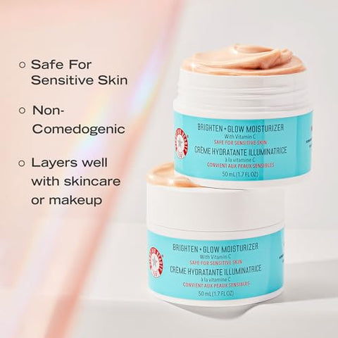 Brighten Glow Moisturizer – Gel Creme Iluminador com Vitamina C, Ilumina para um Brilho Saudável Instantâneo – 50g - First Aid Beauty