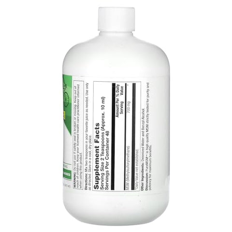 Pure MSM Líquido – 700 mg – Sem Sabor – Suporte para Articulações – Verificado em Laboratório para Pureza e Potência – Garantia de Reembolso de 60 Dias – 48 Porções, 473 ml - Natural Balance