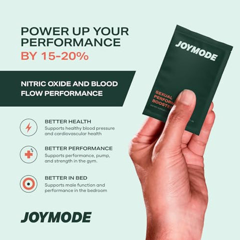 JOYMODE - Performance Booster: Arginine Nitrate, L-Citrulline e Ginseng para Saúde Cardiovascular, Fluxo Sanguíneo, Óxido Nítrico, Qualidade e Firmeza da Ereção