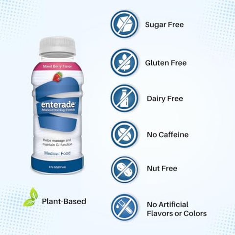 enterade - Enterade AO Mixed Berry, 12 Pack – Bebida de Suporte ao Cuidado, 8 oz (240 ml) Frascos (12 Pack)