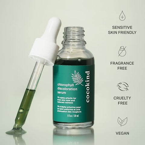 Serum Clareador de Manchas com Clorofila, 30 ml – Pele Sensível, Reduz Manchas, Tom Desigual e Vermelhidão - Cocokind