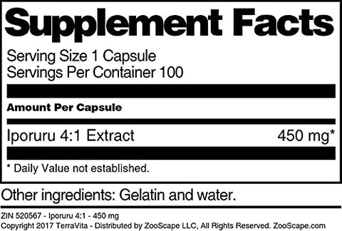 Terravita - Iporuru 4:1 – 450 mg (100 Cápsulas) – Marca Iporuru, Benefícios Naturais
