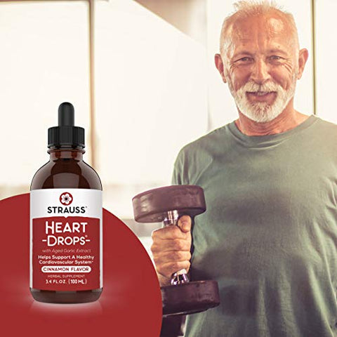 Strauss Heartdrops - Gotas de Alho com Extrato de Canela, Sabor de Canela, 100ml
