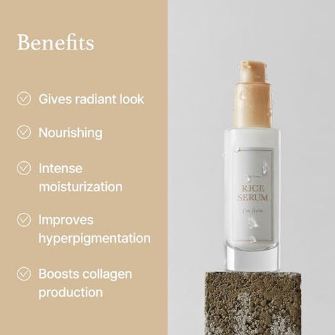 I'm from - I’m From Rice Serum: Extrato de Embrião de Arroz Coreano Fermentado 73% – Estimula Colágeno, Vitalidade e Pele Radiante – Niacinamida – Nutritivo e Hidratante – 30ml