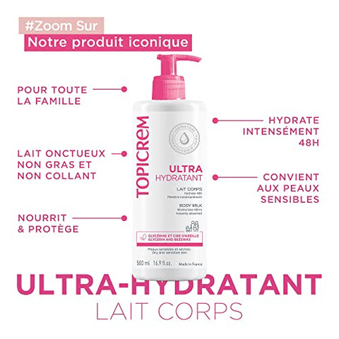 Leite Corporal Ultra-Hidratante 500ml | Hidratação Intensa | Pele Macia e Nutrida - Topicrem