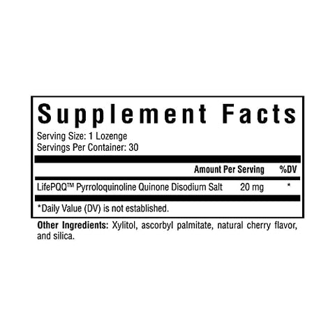 PQQ Lozenge – Suporte Energético | 60 comprimidos | 20mg PQQ | Antioxidante Potente - Seeking Health