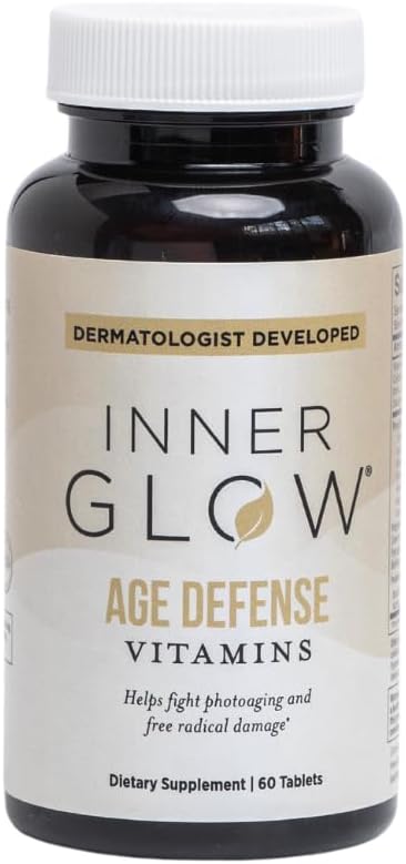 Vitaminas Inner Glow Age Defense – Desenvolvidas por Dermatologista e Cirurgião Plástico para combater fotoenvelhecimento e melasma, com Polypodium Leucotomos e Pycnogenol
