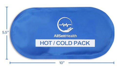 AllSett Health - Gel Reutilizável para Frio e Calor | Compressa Fria, Gel para Lesões, 10,5 cm x 5 cm | 4 Unidades Azul
