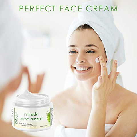 DELÚVIA - Deluvia Loção Milagrosa de Aloe Vera, Creme de Aloe Vera, Hidratante de Aloe Vera para Rosto e Corpo, Protetor Solar Calmante de Aloe Vera, Loção de Aloe Vera, Creme de Aloe e Hidratante Facial, Aloe Vera e