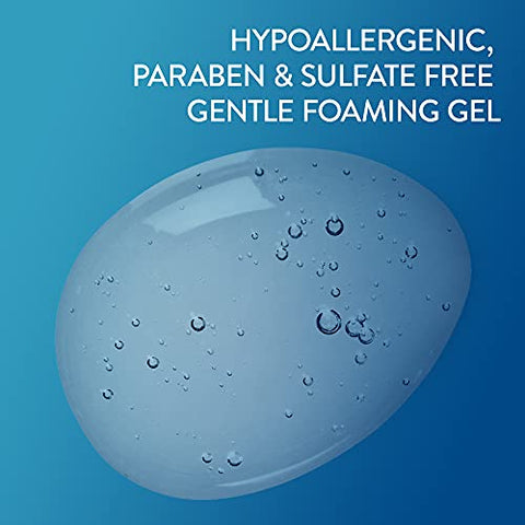 Face Wash 8 oz 3 Pack – Limpeza Facial Diária para Pele Sensível, Mista a Oleosa, Espuma Suave, Livre de Sabão, Hipoalergênico - Cetaphil