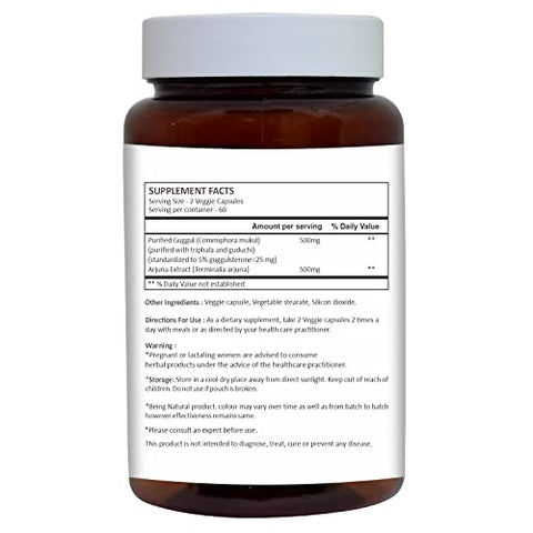 Cápsula de Guggul com Extrato de Arjuna 1000mg 120 Unidades – Marca Herbal Hills - HERBAL HILLS