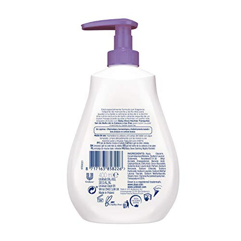 Calming Moisture Sensitive Skin Night Time Wash 3 Pack – Banho Noturno Hipoalergênico e Sem Lágrimas, Perfumado, Adequado para Recém-Nascidos, 400 ml (3x 13.52 oz) - Baby Dove