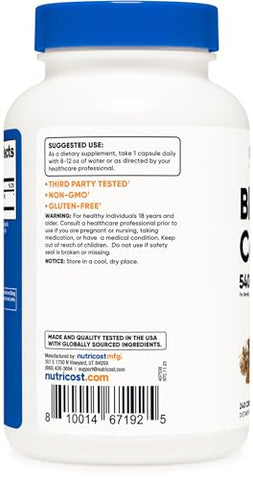 Black Cohosh 540mg – 240 Cápsulas | Sem GMO, Sem Glúten | Marca Nutricost - Nutricost