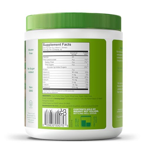 Trio: Pó de Verdes com Wheatgrass, Alfafa – 100g - Amazing Grass