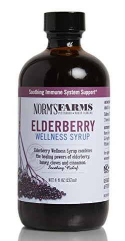 Norm's Farms - Norm’s Farms Xarope de Sabugueiro Preto e Extrato de Sabugueiro Preto – Suporte Natural ao Sistema Imunológico – 2 Recipientes de 240 ml