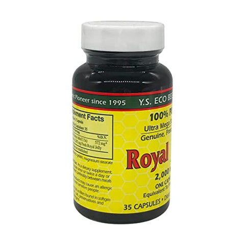 YS Eco Bee Farms - YS BEE Farms Cápsulas de Geléia Real Pura, 35 CT – 100% Natural e Nutritivo