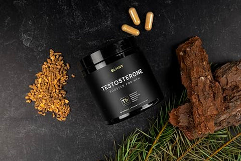 TERRA ELMNT - 21,800mg Testosterone Booster p/ Homens 8X Força c/ Ashwagandha, Tongkat Ali, Pycnogenol, Tribulus – Total T Aumento Test Libido Muscular Construtor Crescimento
