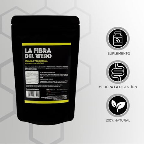 La Fibra del Wero - FIBRA DEL WERO | Fibra de Cacto com Toranja Rosa | Suplemento 100% Natural | Pacote “Mês e Meio” | Marca FIBRA DEL WERO
