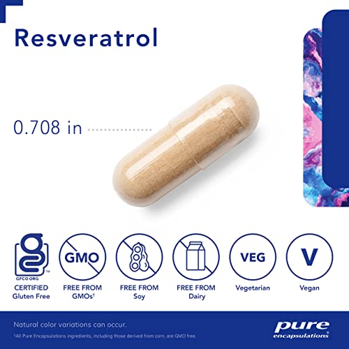 Resveratrol – Saúde Cardiovascular e Celular | 60 cápsulas | 500mg | Antioxidante Potente - Pure Encapsulations