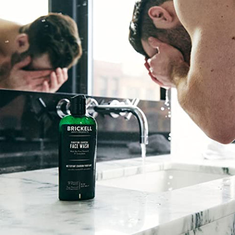 Brickell Men's Products - Brickell Men’s Purifying Charcoal Face Wash 8oz – Limpeza Facial Diária Natural e Orgânica para Homens, Perfumada