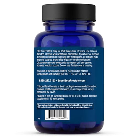 SUPER BETA PROSTATE - Max – Suporte Avançado de Saw Palmetto para a Saúde Masculina, 60ct – Fórmula Potente para a Próstata