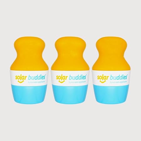 Aplicador de Protetor Solar – Kit Azul com 3 – Recarregável, Livre de BPA, Esponja Aplicadora de Protetor Solar, Filtro Solar - Solar Buddies