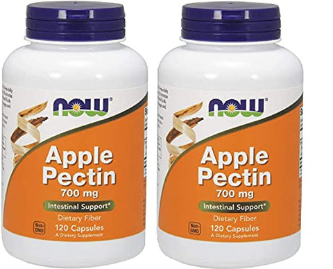NOW Foods - Apple Pectin 700mg – 120 Cápsulas (Pacote com 2) | Pectina de Maçã para Saúde Digestiva | Alta Concentração de Fibra | Marca Apple Pectin