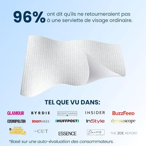 CLEAN SKIN CLUB - Toalhas Clean Skin Club XL, 100% Biobaseadas pelo USDA, Aprovadas por Dermatologistas, Toalhas Faciais Descartáveis Testadas Clinicamente, Lenços de Limpeza Facial, Lenços Secos Removedores de Maquiagem