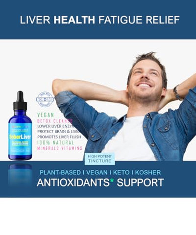 ONETHEFUEL - Sober Liver 60ml – Limpeza e Desintoxicação do Fígado à Base de Plantas para Apoio à Hidratação Natural e Saúde do Fígado com Reishi, Cardo de Leite e Rodiola – Vegano – 15 Ervas Absorção Rápida