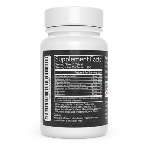 Suplemento de Iodo 12.5 mg com Selênio (como Selenometionina) e Mais – 200 Comprimidos – Suporte Imunológico e da Tireoide – Comprimidos de Iodo de Alta Potência – Comparável ao Lugol’s - Zen Haus